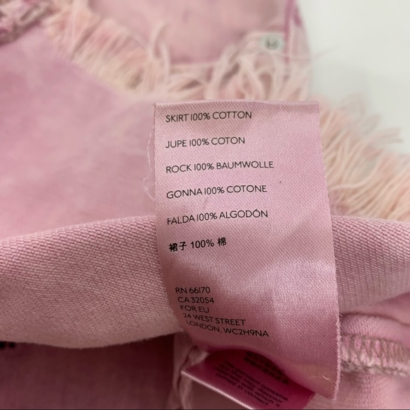 Free People Acid Wash Denim Fringe Hem Jean Mini Skirt Purple Pink Tone Cotton - Picture 13 of 16